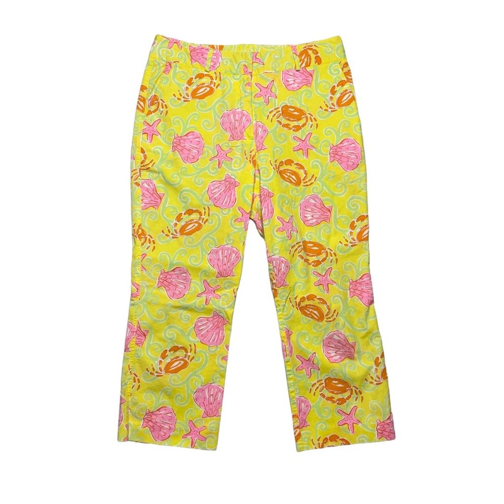 Lilly Pulitzer 10 Sunrise Sandbar cropped pants yellow - Picture 2 of 7